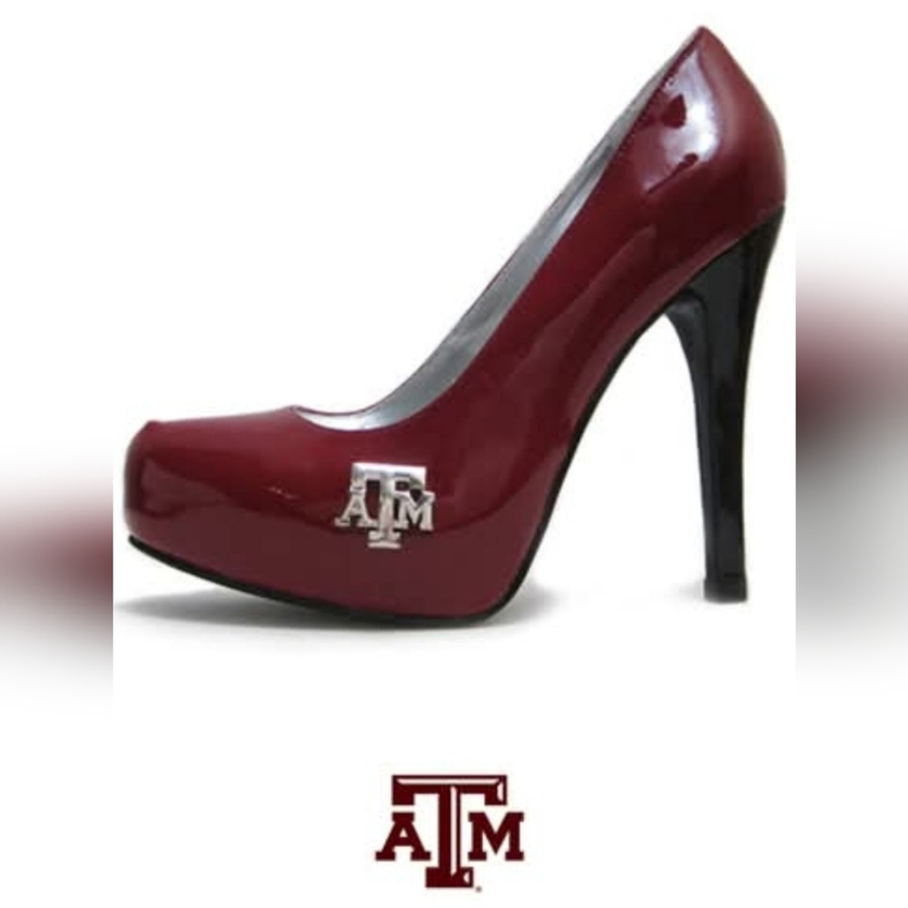 Texas A&M Aggies Maroon High Heels Pumps - Size 7.5 - Fan Feet
